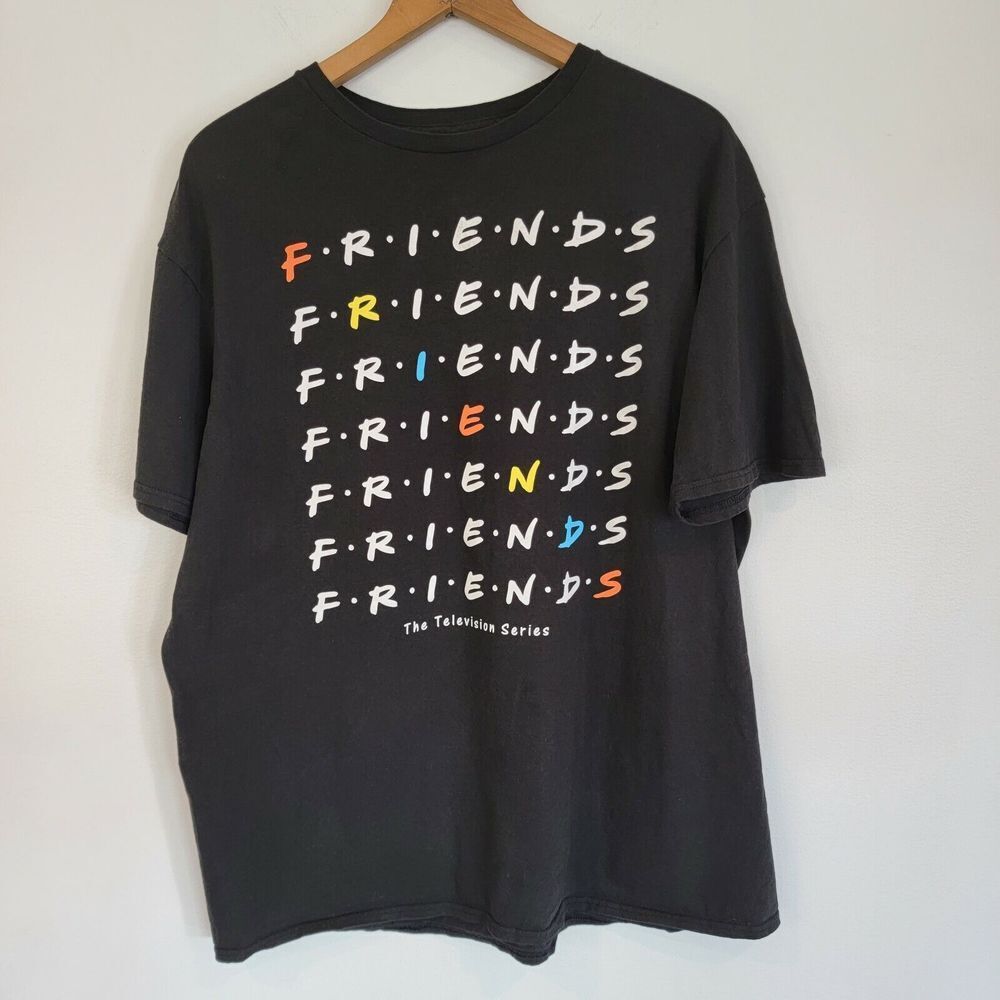 friends tv show t shirt size large 46-48 black short sleeve XL